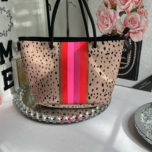 Taylor Gray Neoprene Mini Tote with Leopard Accents - Picture 5 of 12